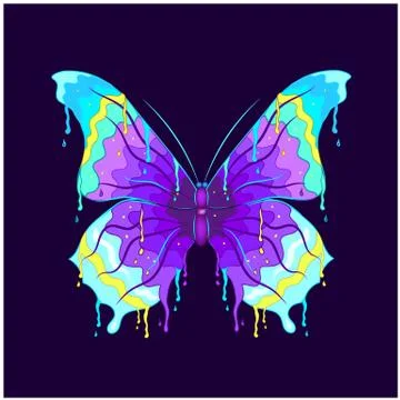 Butterfly dripping paint Stock Illustration
