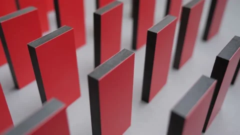 Butterfly effect dominos falling down. Falling domino background. Economic Stock Footage 134743544
