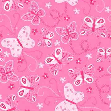 Butterfly embroidery seamless pattern Stock Illustration
