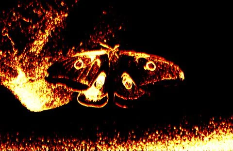 Butterfly in the flame Illustrazione stock