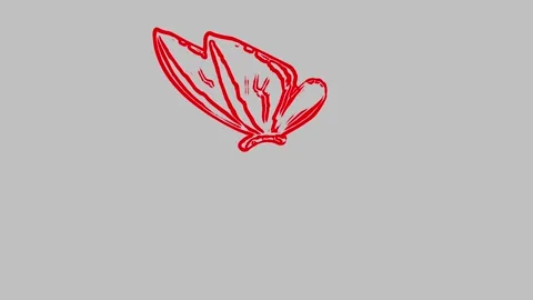 Butterfly flapping wings in slow motion. Jagged lines 3d animation render style Stock Footage 149955311