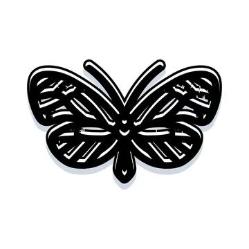 Butterfly flat design icon vector drawing illustration 스톡 일러스트