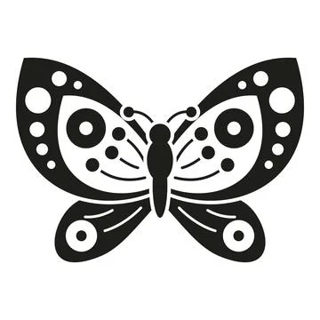 Butterfly flat icon logo black silhouette Stock Illustration