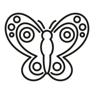 Butterfly flat line art drawing icon design Stock Illustration