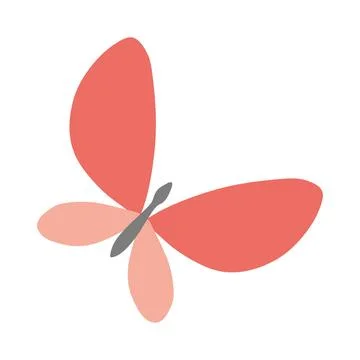 Butterfly flat vector isolated on white background. Hand drawn sketch element Stock Illustration