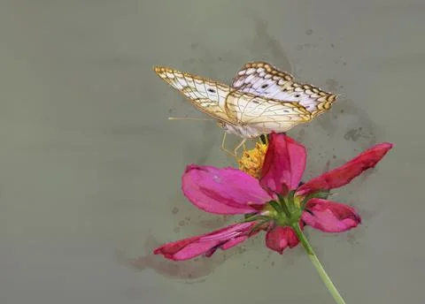 Butterfly on flower Stock Illustration