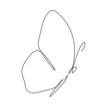 Butterfly flying continuous line art drawing. Stock Illustration