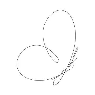 Butterfly flying continuous line art drawing. Stock Illustration