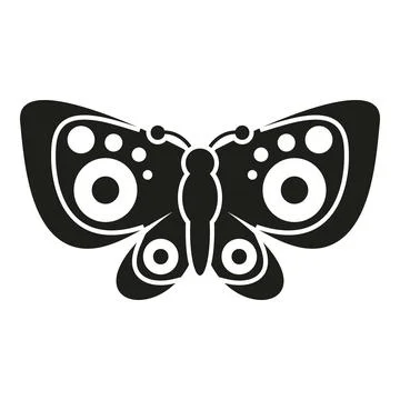 Butterfly flying insect vector black silhouette drawing Stock Illustration