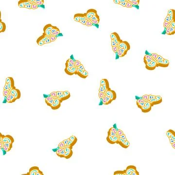 Butterfly form kite isometric icon seamless pattern Stock Illustration
