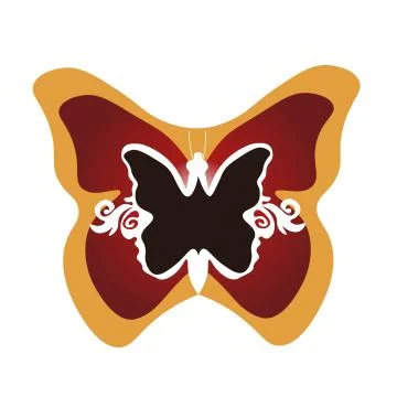 Butterfly framed illustration Stock Illustration
