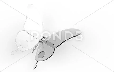 Butterfly glass illustration Stock Illustration