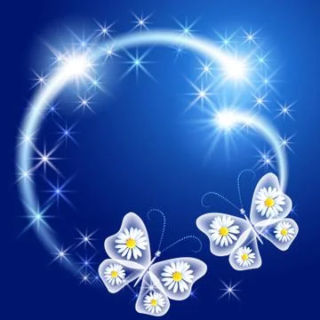 Butterfly with glowing firework Stock Illustration