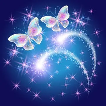 Butterfly with glowing firework Stock Illustration