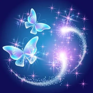 Butterfly with glowing firework Stock Illustration