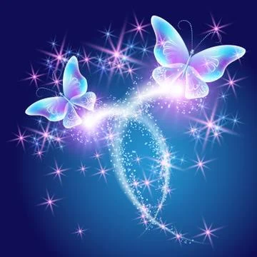 Butterfly with glowing firework Stock Illustration