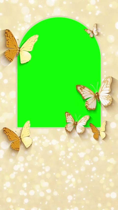Butterfly Green Screen Background Animation Blank Invite Video Video stock 320376153