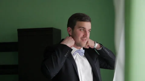 Butterfly for the groom Stock Footage 33170977