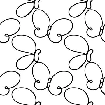 Butterfly hand drawn seamless pattern Stock Illustration