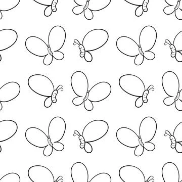 Butterfly hand drawn seamless pattern2 Illustrazione stock
