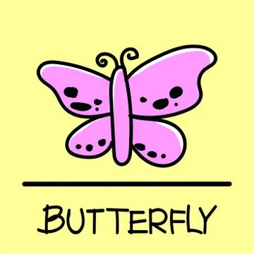 Butterfly hand-drawn style. Stock Illustration