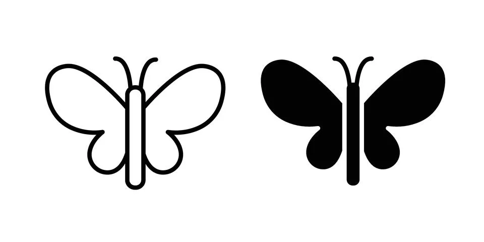 Butterfly icon bundle for website design projects Stock Illustration
