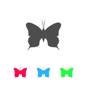Butterfly icon flat Stock Illustration
