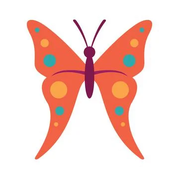 Butterfly icon in flat style Stock Illustration