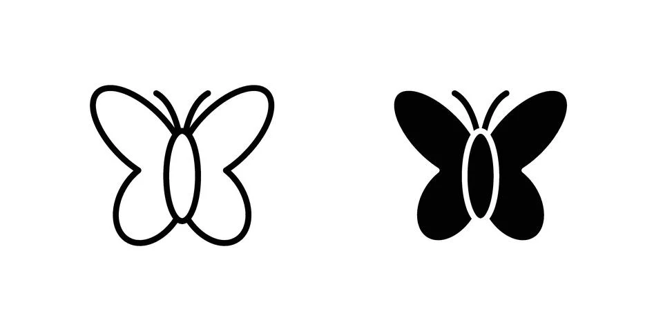 Butterfly icon Illustration set. Vector Eps10 for apps Stock Illustration