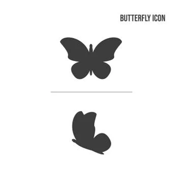 Butterfly icon in two angles Stock Illustration