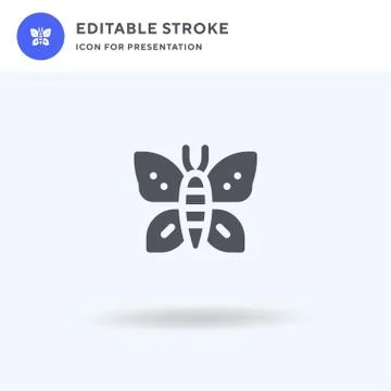 Butterfly icon vector, filled flat sign, solid pictogram isolated on white, logo Stock Illustration
