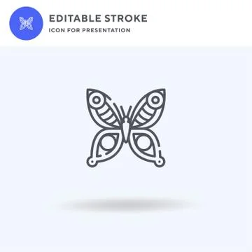 Butterfly icon vector, filled flat sign, solid pictogram isolated on white, logo Stock Illustration