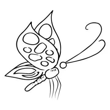 Butterfly icon. Vector illustration of a spring butterfly. Hand drawn butterf Stock Illustration