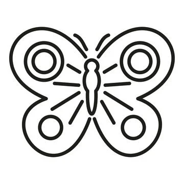 Butterfly insect drawing simple line art black concept Stock Illustration