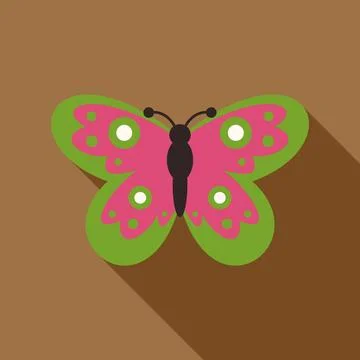 Butterfly insect flat design icon with long shadow イラスト素材