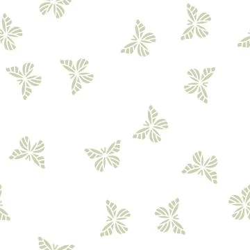Butterfly insect glyph seamless pattern Stock Illustration