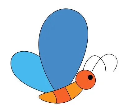 Butterfly insect isolated on white background Stock Illustration