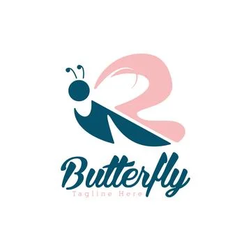 Butterfly insect logo vector design Stock Illustration