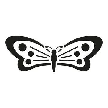 Butterfly insect simple flat icon black silhouette Stock Illustration