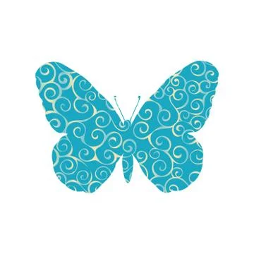 Butterfly insect spiral pattern color silhouette animal 스톡 일러스트
