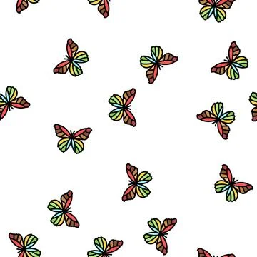 Butterfly insect vector seamless pattern Illustrazione stock