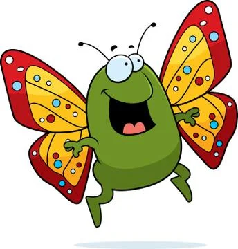 Butterfly Jumping Stock Illustration
