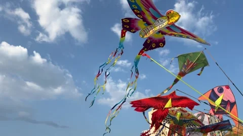 Butterfly kite. kite flying in the wind Stock Footage 278575122
