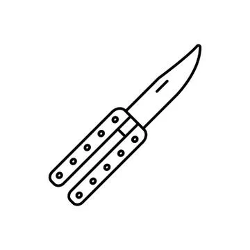 Butterfly knife icon element of weapon icon for mobile concept and web apps.  Illustrazione stock