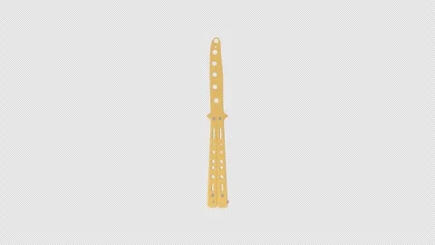 Butterfly Knife Rotating on a Transparent Background. Seamless Loop. 4K Stock Footage 311570437