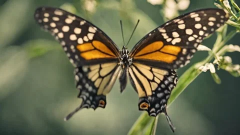 Butterfly on Leaf Stock Footage 270355442
