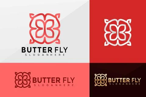 Butterfly Leaf logo vector, Brand Identity Logos design, modern logo, Logo De Stock Illustration