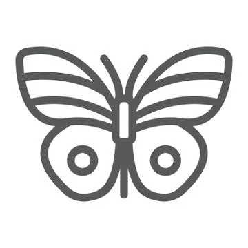 Butterfly line icon, easter and summer, insect sign, vector graphics, a linear Stock Illustration