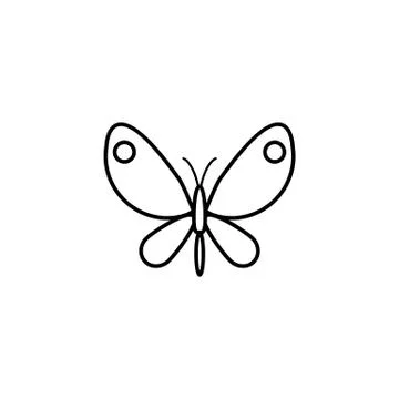 Butterfly line icon, spring easter elements Illustrazione stock