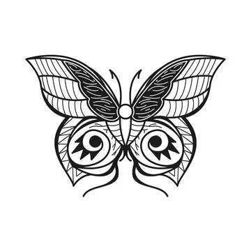 Butterfly line Stock Illustration